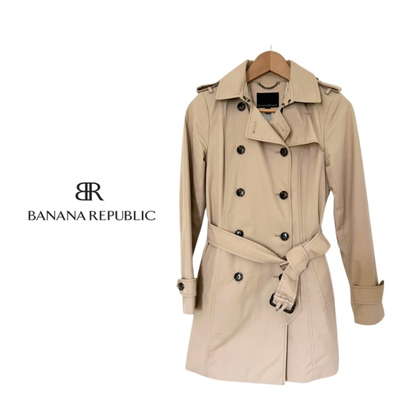 BANANA REPUBLIC | Classic Short Trench Coat | Petite XS - Picture 1 of 12